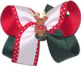 Medium Christmas Bow with Reindeer Miniature
